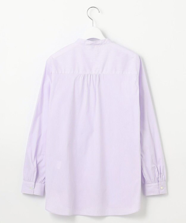 J.PRESS LADIES 【洗える】BEZ VEGA ストライプ ピンタック ブラウス ふじ色系1