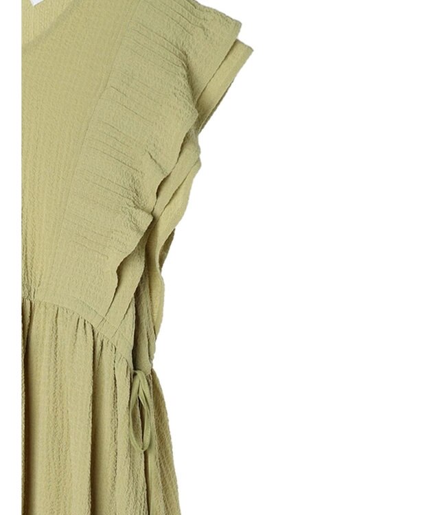 Green Parks ■ＥＳＣＡＲ　ピンタックフレアスリーブワンピース Lime Green