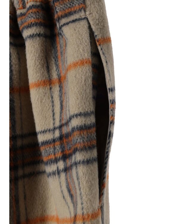 Green Parks シャギーチェックスカート Beige