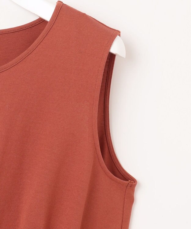 23区 【洗える】ドライコットンジャージー レイヤードワンピース テラコッタ系