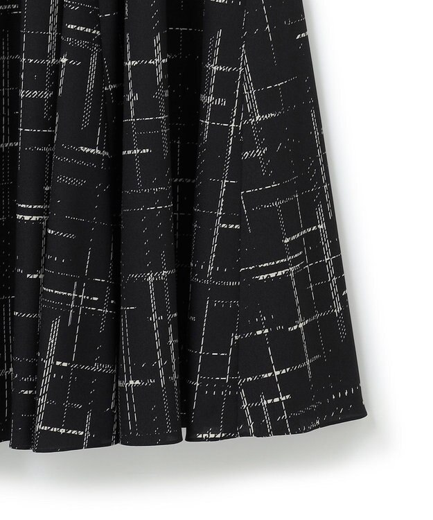 23区 【洗える】モノクロトーンプリント スカート ブラック系