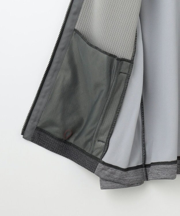 JOSEPH ABBOUD MOUNTAIN 【ソフト/吸水速乾/ライナードッキング対応】メランジバック メッシュ ジップ カットソー グレー系