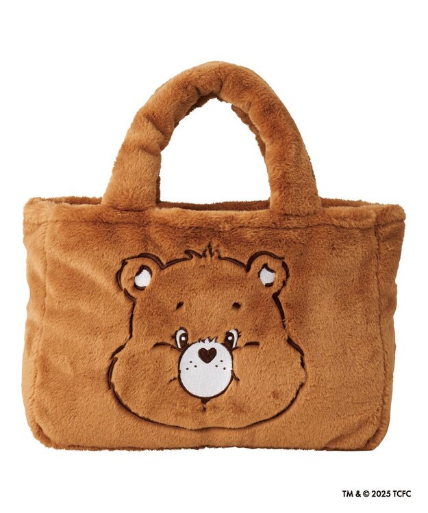 MOONBAT Care Bears(ケアベア) フェイクファーバッグ A4サイズ 手洗い可能 モカブラウン