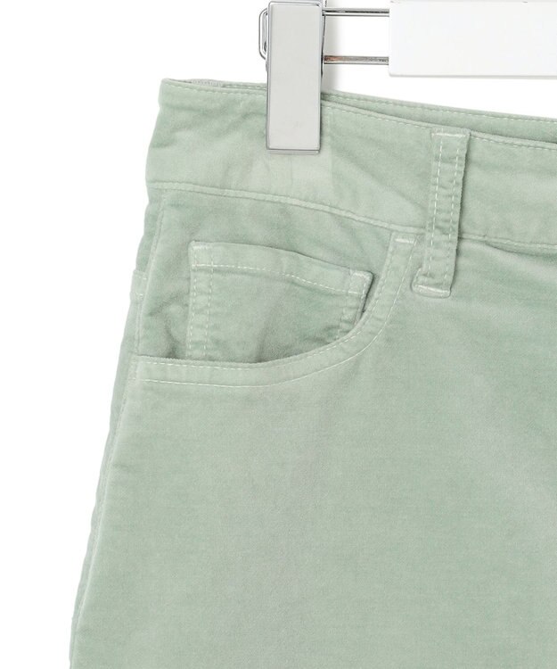 23区 【洗える】23区DENIM ベルベットストレッチ Aライン スカート ミント系