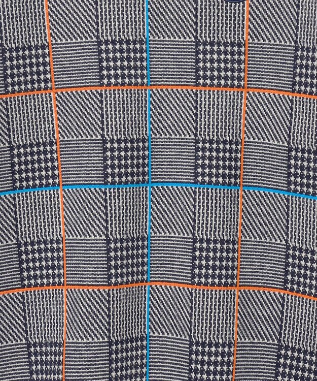 23区GOLF 【MEN】チェックジャガード　クルーネック  ニット ネイビー系3