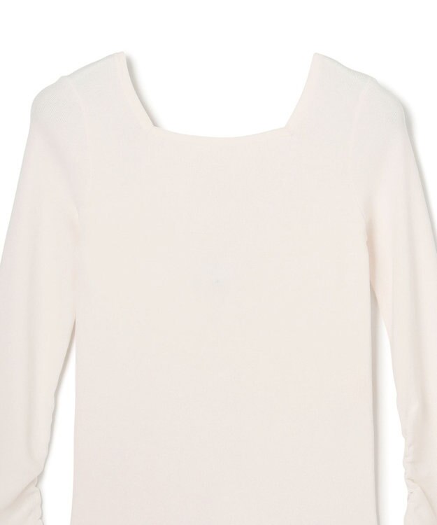 GRACE CONTINENTAL タフタケープ付ニットトップ ホワイト