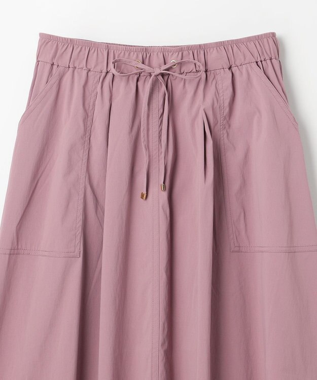 ANY 【ウエストゴム】ナイロンベイカーフレアスカート ピンク