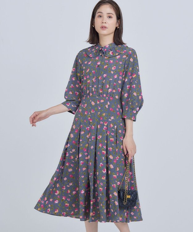 組曲 カッティングローズプリント ワンピース ピンク系5