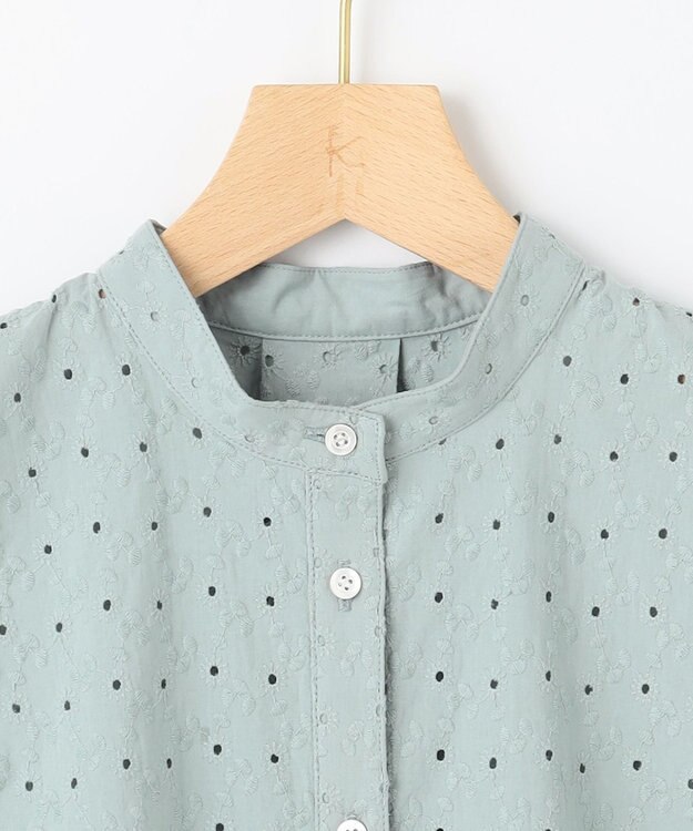 組曲 L エンブロイダリーレースノースリーブ ブラウス スモーキーミント系