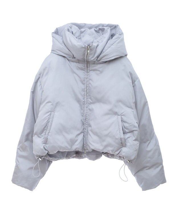 earth music&ecology 2wayパファー ショートブルゾン ブルーグレー