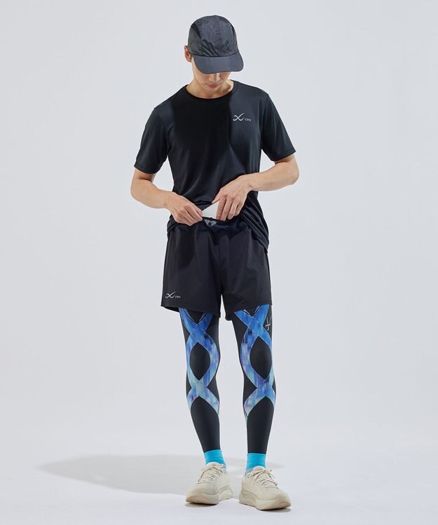 CW-X 【MEN】 スポーツタイツ 下半身フルサポート ジェネレーターモデル2.0 吸汗速乾 抗菌防臭 HZO699 /ワコール サックス