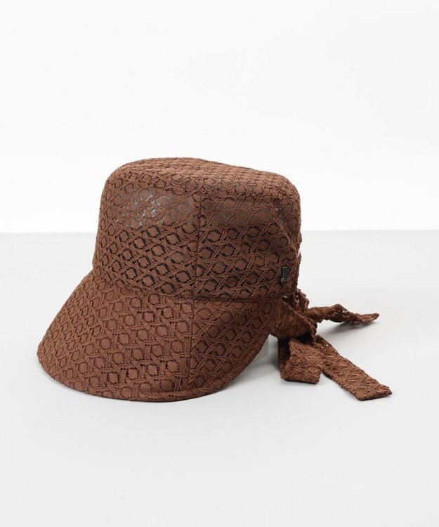 AURORA 【 LANVIN en Bleu （ランバン オン ブルー）】レースボンネット風クロッシェハット ブラウン