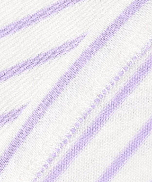 組曲 KIDS 【110-140㎝】半袖ボーダー Tシャツ ラベンダー×オフホワイト