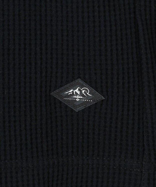JOSEPH ABBOUD MOUNTAIN 【日本製/ソフト】ソフトウォームワッフル 長袖Tシャツ ブラック系