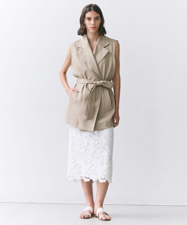 BEIGE， CITRINE / エンブロイダリーレースイージースカート Off