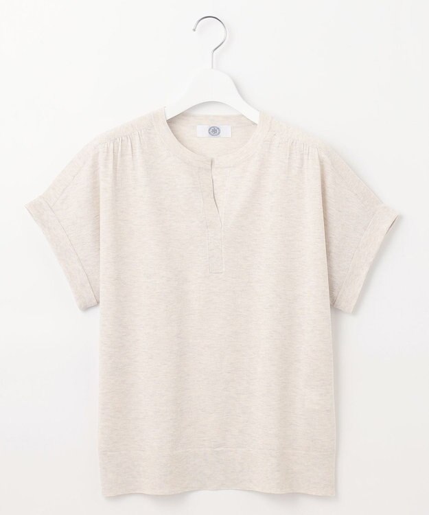 J.PRESS LADIES L 【WEB限定カラーあり・洗える】Vis/Peスパーク バンドカラー ニット アイボリー系