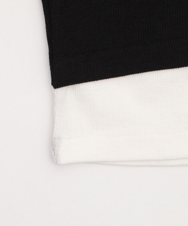 WEGO レースキャミレイヤード風ちびT ブラック