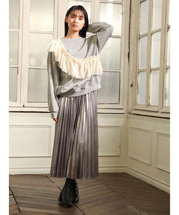 Green Parks ・ＳＵＧＡＲ　ＳＰＯＯＮ　３ｗａｙチュールフリルスウェット Gray Mixture