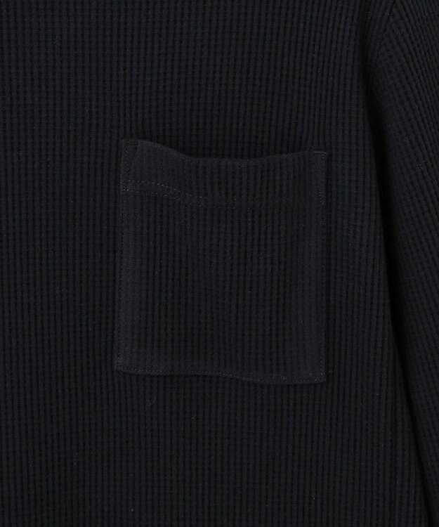 JOSEPH ABBOUD MOUNTAIN 【日本製/ソフト】ソフトウォームワッフル 長袖Tシャツ ブラック系