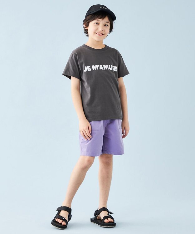 UNFILO 【110-150cm】CLEAN Tee(UNISEX) チャコール[ホワイトロゴ]