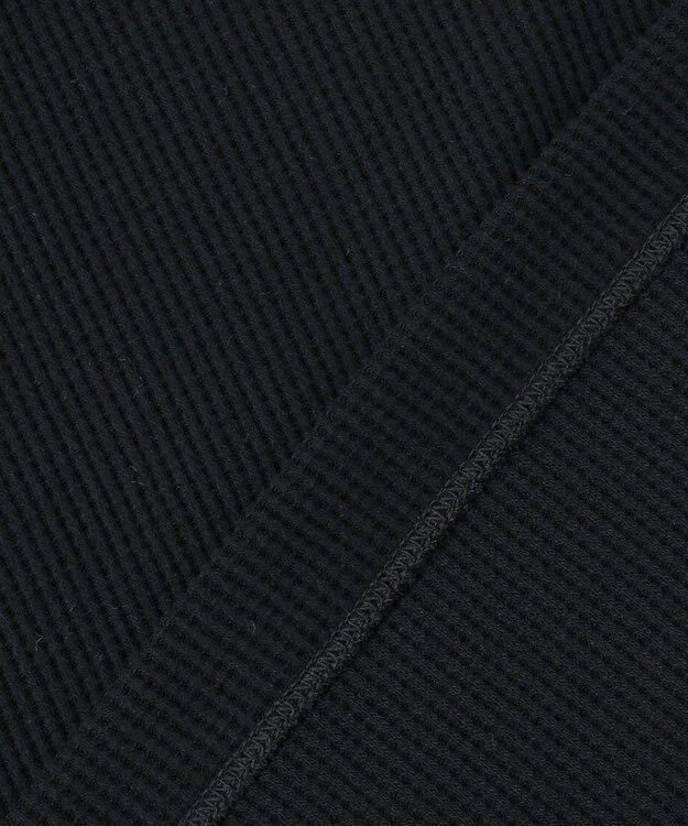 JOSEPH ABBOUD MOUNTAIN 【日本製/ソフト】ソフトウォームワッフル 長袖Tシャツ ブラック系
