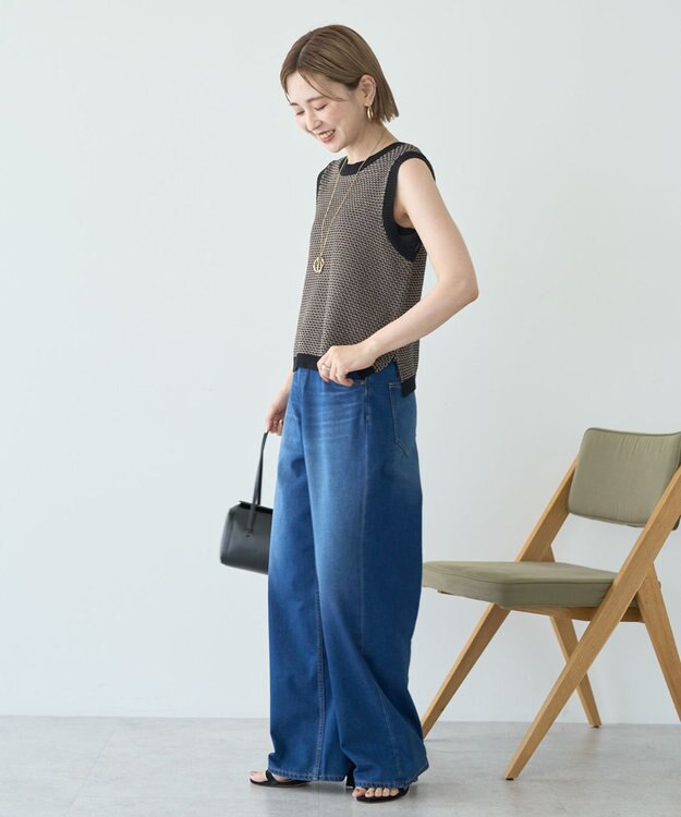 AMERICAN HOLIC ジャガードニットベスト Black