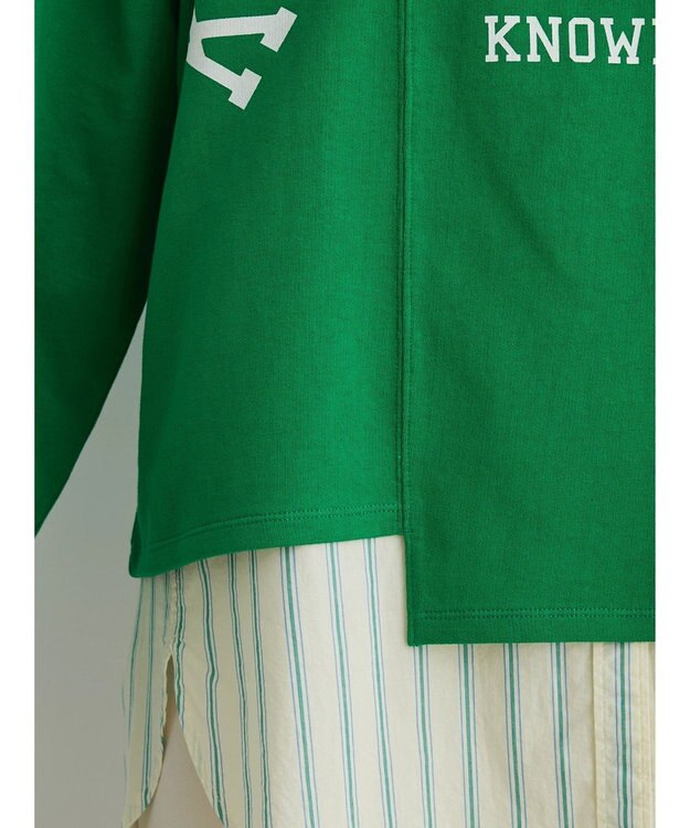 Green Parks コットンＵＳＡミニ裏毛リメイク風プルオーバー Green