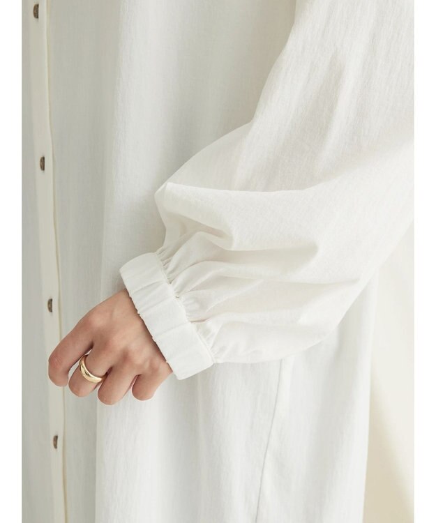 CRAFT STANDARD BOUTIQUE レーヨンデシンバンドカラーワンピース Off White