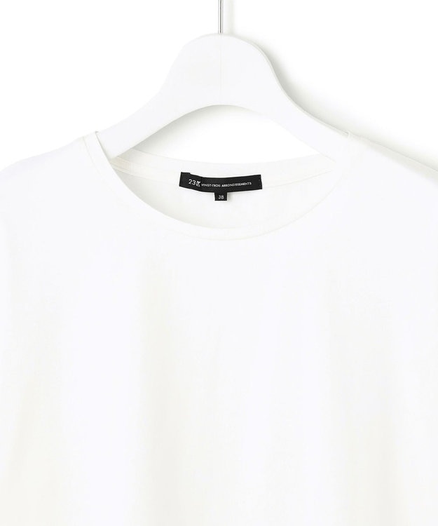 23区 S 【洗える】ナチュラルコットンベア レースレイヤード カットソー ホワイト系