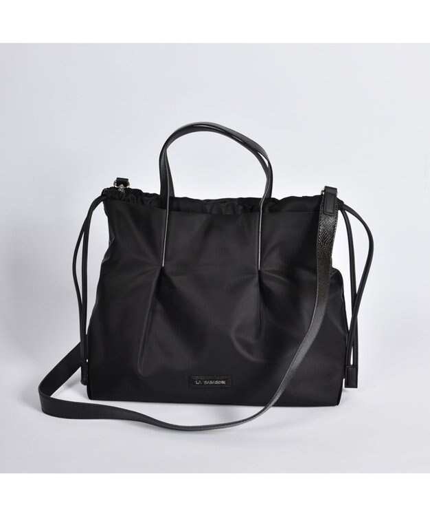 LA BAGAGERIE ドローストリング2WAYトート Sサイズ ブラック