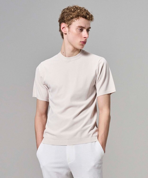 JOSEPH HOMME 【新色追加】リュクスレーヨン　クルーネック半袖ニット ライトアイボリー系