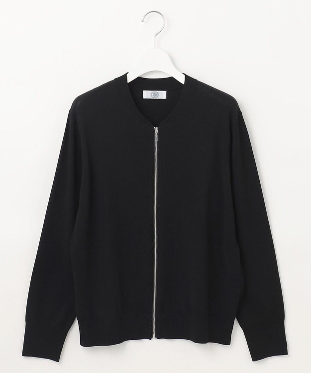 J.PRESS LADIES 【洗える】ニット ブルゾン ブラック系