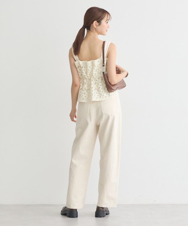 earth music&ecology キラキラフラワー刺繍ビスチェ Ivory