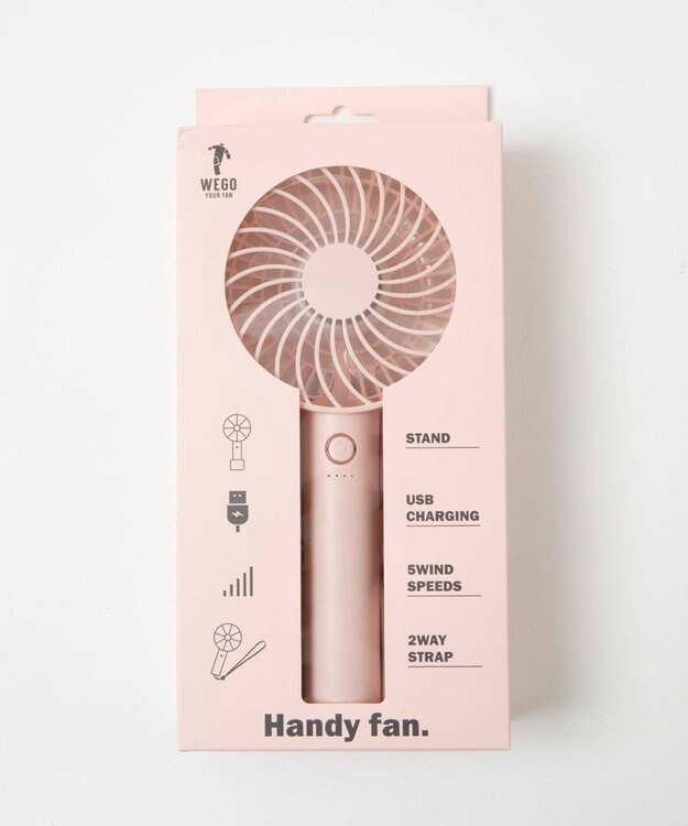 WEGO 【冷却/携帯扇風機】ハンディファン ライトピンク
