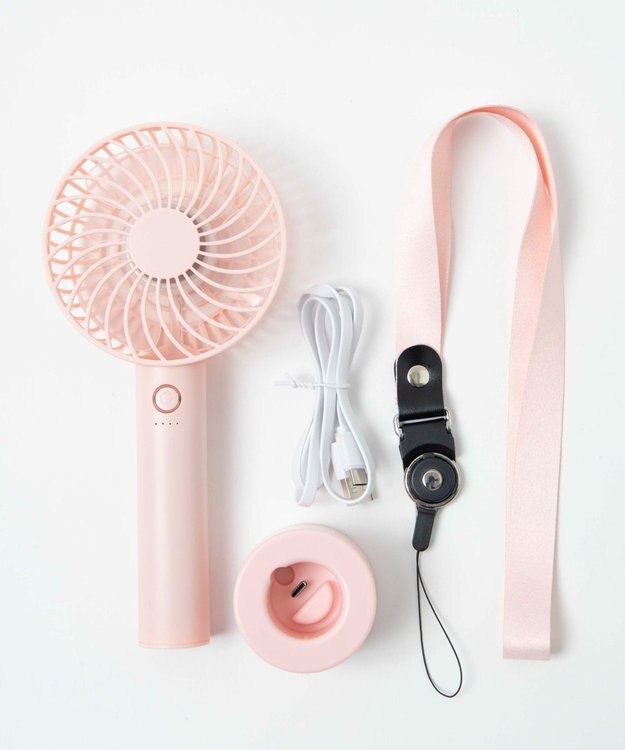 WEGO 【冷却/携帯扇風機】ハンディファン ライトピンク