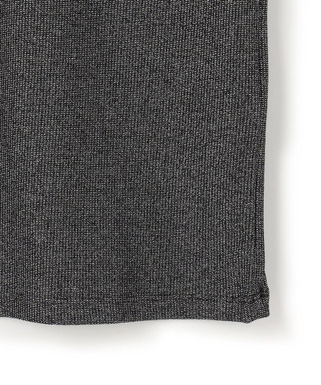 ICB 【洗える】 シャイニーリブテレコ プルオーバー ブラック×シルバー系