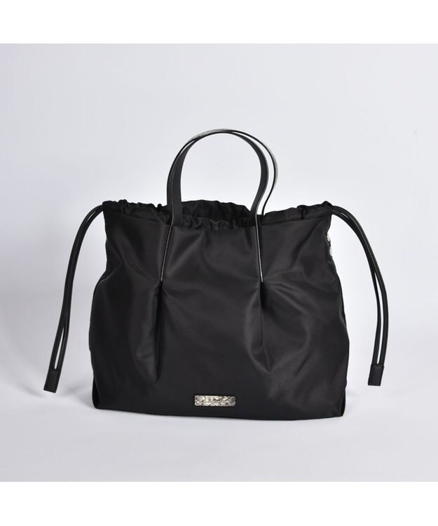 LA BAGAGERIE ドローストリング2WAYトート Sサイズ ブラック×パイソン
