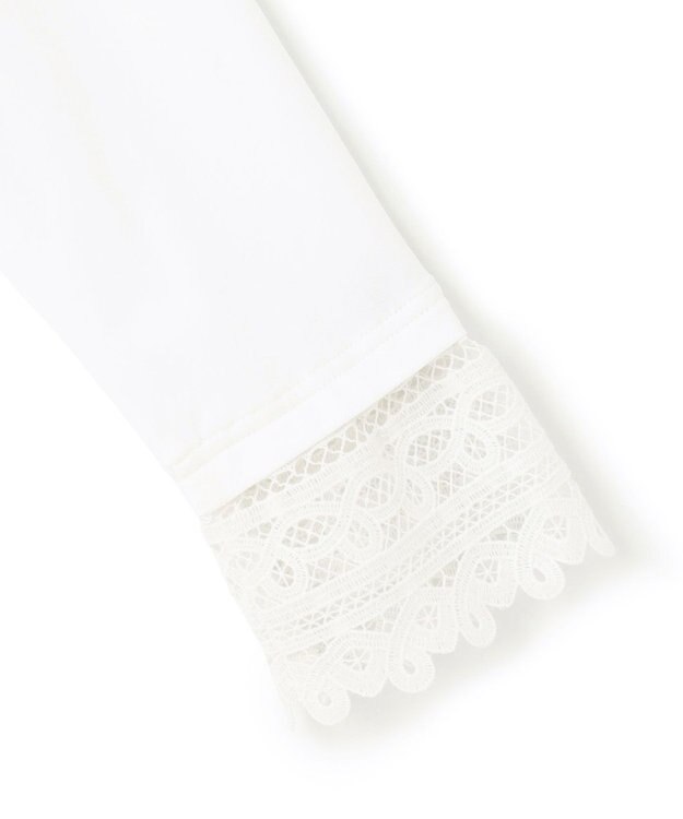 23区 S 【洗える】ナチュラルコットンベア レースレイヤード カットソー ホワイト系