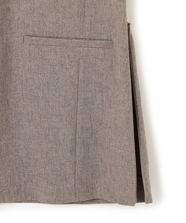 uncrave ウォッシャブルウールライクツイル ジレ シャンブレーチャコール