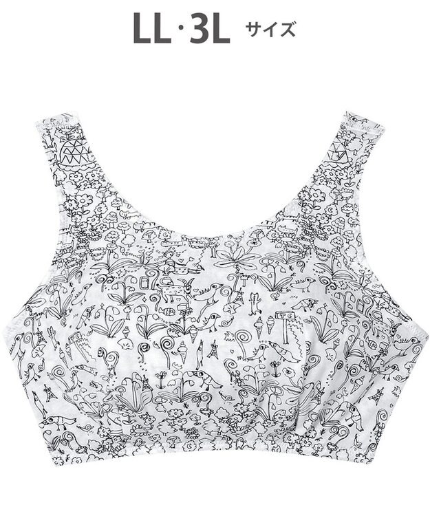 tsumori chisato SLEEP ツモリチサト ナイトアップブラ ノンワイヤー ベア天竺素材(身生地) 3Lまで対応 大きいサイズ ナイトブラ レディース UBX410 /ワコール アイボリー