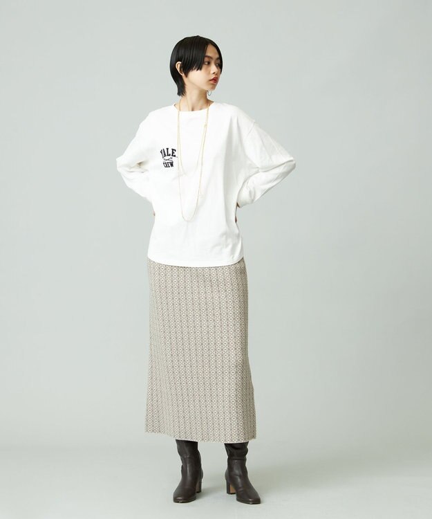 J.PRESS YORK STREET 【WOMEN】ANTI PILLING  JACQUARD スカート ブラウン系5