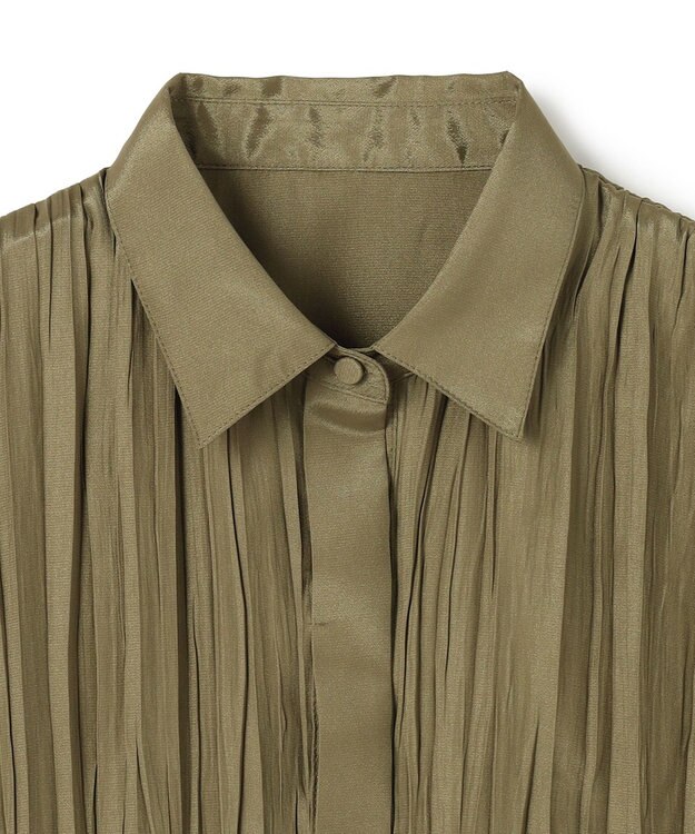 uncrave マシーンプリーツ シャツ カーキベージュ