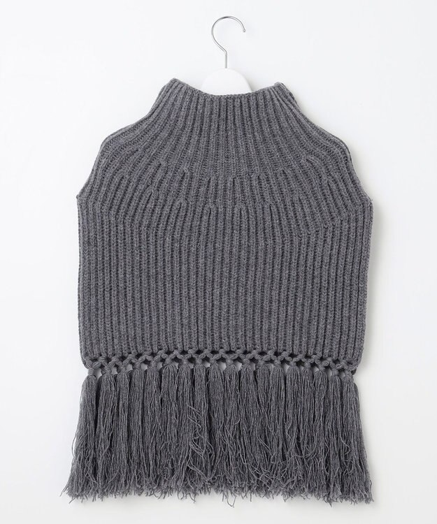 23区 【SLOW/一部店舗限定】ニットトータル フリンジ ネックウォーマ― ライトグレー系