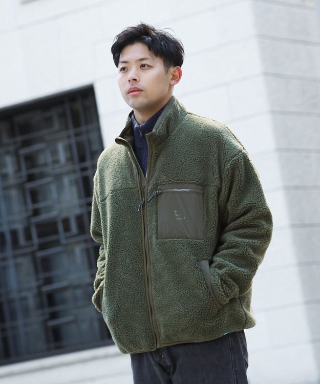 SHARE PARK MENS 【UNISEX】ボアフリースジャケット（L・XLサイズ） オリーブ
