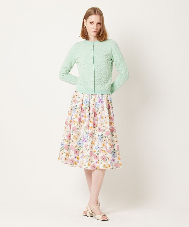 TOCCA 【洗える】FLUFF FLOWERS カーディガン ペールグリーン系