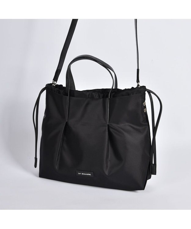 LA BAGAGERIE ドローストリング2WAYトート Sサイズ ブラック