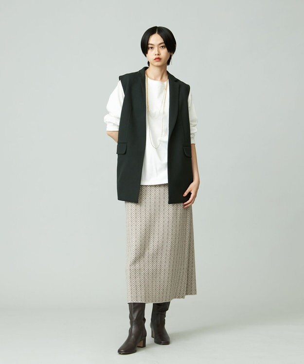 J.PRESS YORK STREET 【WOMEN】ANTI PILLING  JACQUARD スカート ブラウン系5