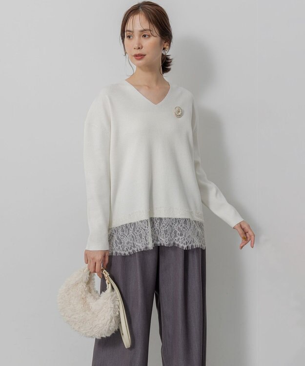 組曲 【加藤ローサさん着用】キャットショルダー バッグ アイボリー系