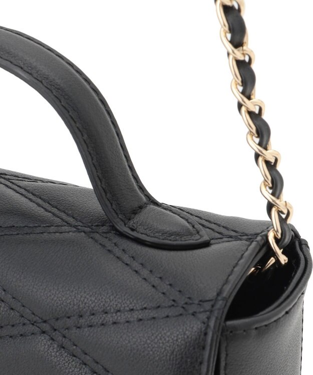 23区 キルティング トップハンドル ショルダーバッグ ブラック系