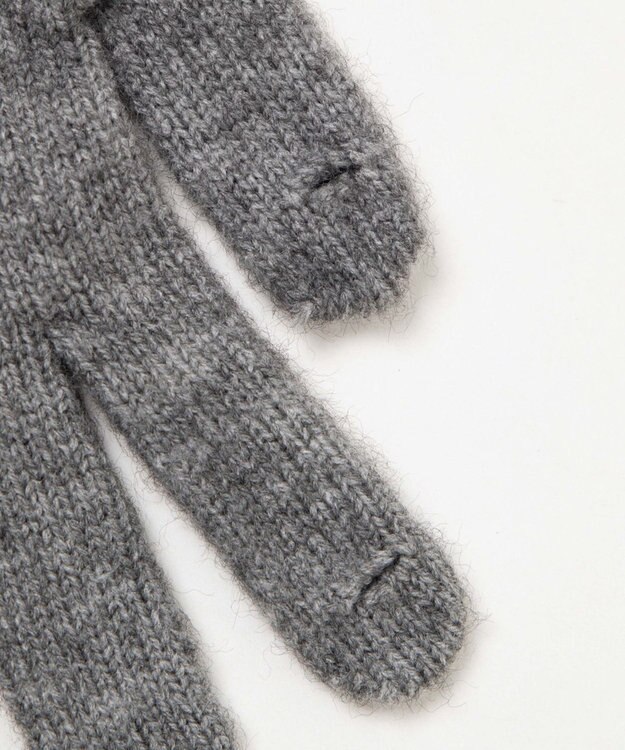 WEGO ケーブル編みグローブ グレー